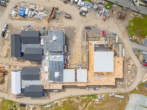 Drone image of school construction